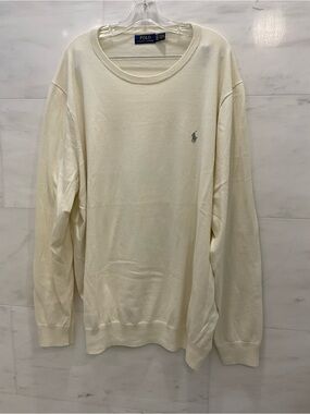 POLO Ralph Lauren Big & Tall CREAM Cotton CrewNeck Sweater 3XLT W18